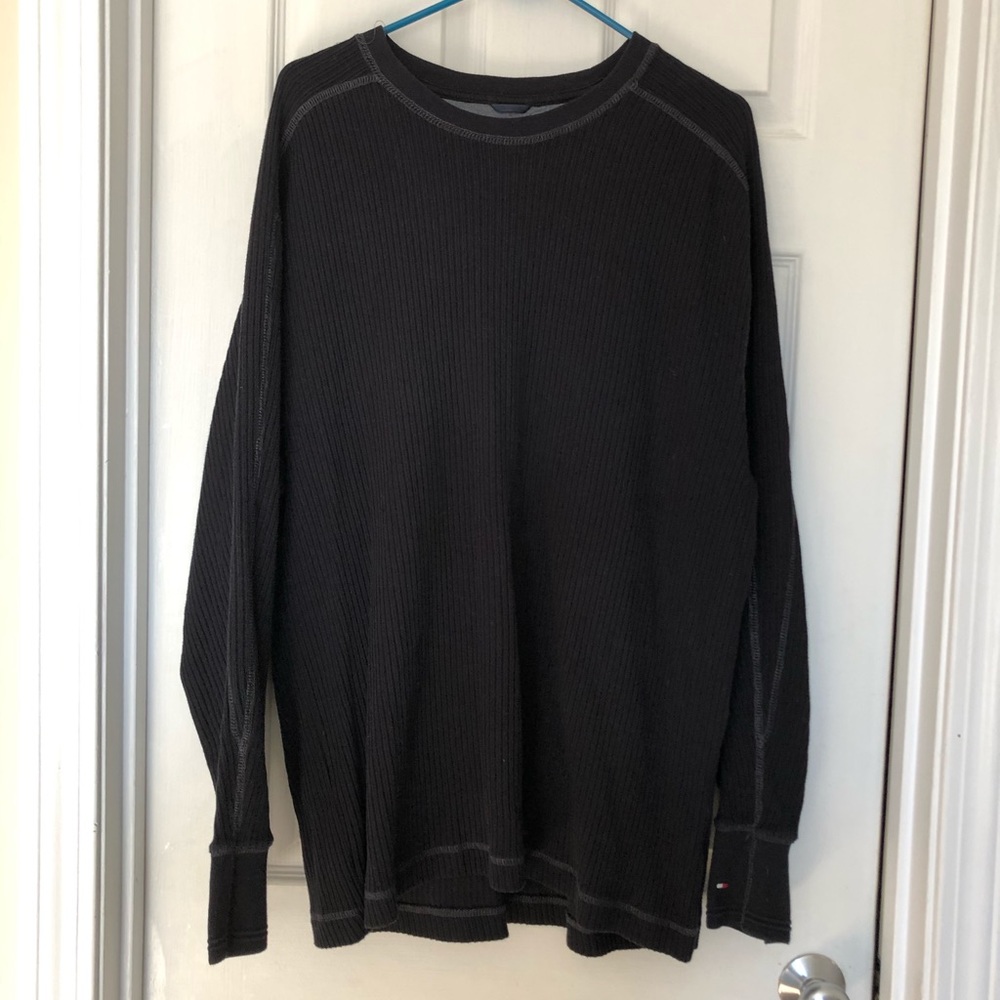 Tommy Hilfiger men’s black crewneck knit sweater